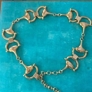 Beautiful Equestrian horse bite gold belt